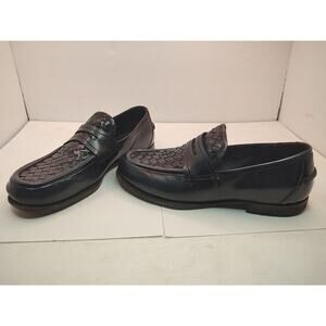Bottega Veneta Intrecciato Black Leather Loafers Men Size 40 Size